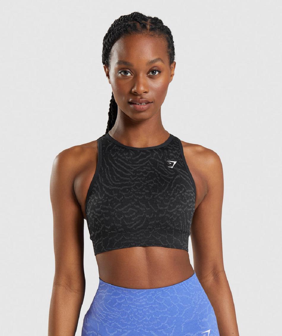 Gymshark Adapt Animal Seamless Ženske Sportski Grudnjak Crne | HR 3363VRW